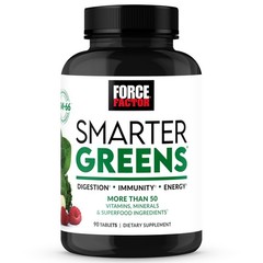 FORCE FACTOR Smarter Greens Tablets, Greens Supplement with 25+ Superfoods an…