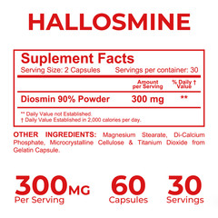 HALLOSMINE 300 Mg – Circulation and Vein Support – Support for Healthy Legs – 60