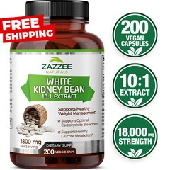 White Kidney Bean Extract 200 Veggie Caps Weight Management 1800 mg Per Serving