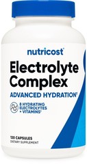 Nutricost Electrolyte Complex Advanced Hydration 120 Count (Pack of 1), Red