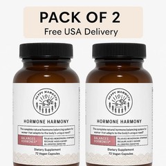 Pack of 2 – Happy Mammoth Hormone Harmony 72 Vegan Capsule Supplement Pills –