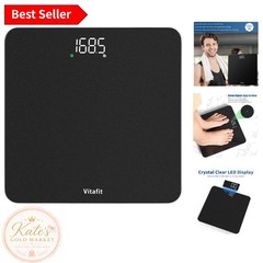 Precision Digital Body Scale, 0.1lb Accuracy, 400lb/182kg, Elegant Black Finish