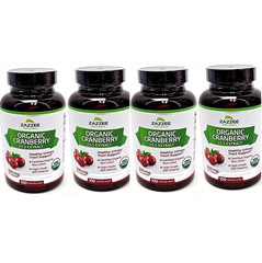 4 Cranberry Extract USDA Organic Zazzee Natural 12500mg 100×4 Concentrate Lot of