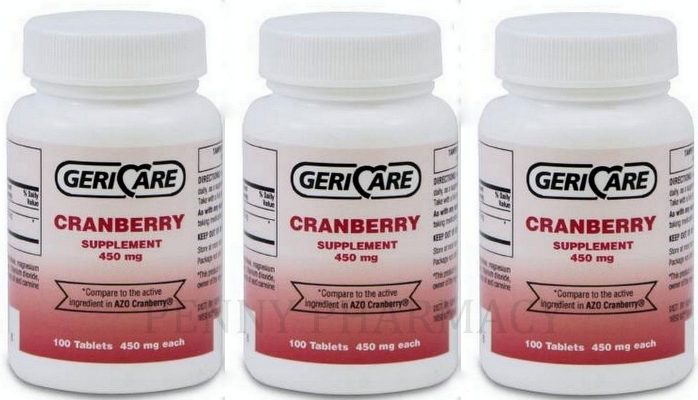 Gericare Cranberry 450mg Tablets 100ct ( 3 pack ) PHARMACY FRESH! ~