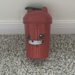 G Fuel Super Meat Boy Forever Collector’s Shaker Cup 16oz Sport Bottle Red