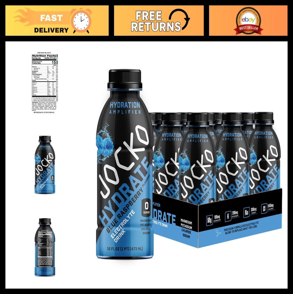 Electrolyte Sports Drink – Hydration Amplifier, Thirst Quencher, Blue Raspberry,