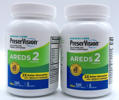 2PK Bausch + Lomb Preservision AREDS2, 240 Total Mini Soft Gels, Exp: 5/27+
