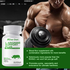 L-Arginine 120 Nitric Oxide,Testosterone Booster,Energy Support Capsules 3000 mg