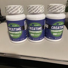 Set of 3 NoavII Creatine Monohydrate 90 Vegetarian Capsules Exp 07/2026 New
