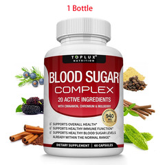 Toplux Blood Sugar Complex Cinnamon Chromium Bitter Melon 20 Active Ingredients