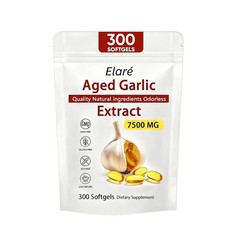 Elare Aged Garlic Extract, 300 Softgels, 7500mg Odorless | Heart & Immune USA