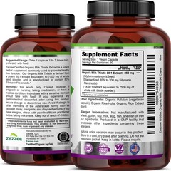 USDA Organic Milk Thistle 30:1 Extract, 80% Silymarin, 90 Capsules, 3 Suppl…