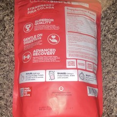 Clean Simple Eats Clear Whey Protein Isolate Strawberry Piña Colada 19.7oz 20sv