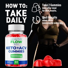(3 Pack) Healthy Flow Keto ACV Gummies 1000MG HealthyFlow Vitamin 180 Gummies