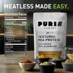 Plant-Based Meat Substitute, Unflavored Pea Protein, Textured Vegetable