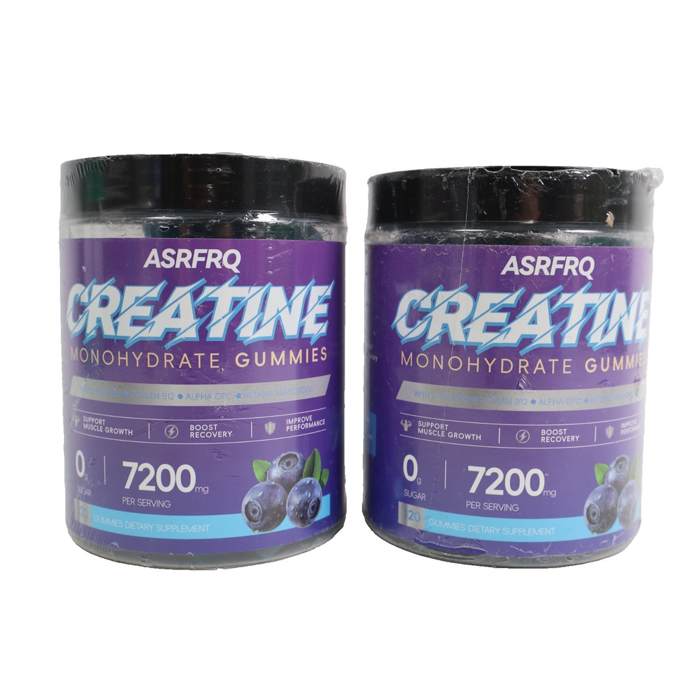 2 PACK Creatine Monohydrate Gummies for Men & Women 120 CT – 7200mg Blueberry