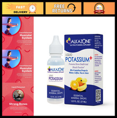 Liquid Potassium Supplement | Fast Absorption, Concentrated, Tasteless | 1.25 Oz
