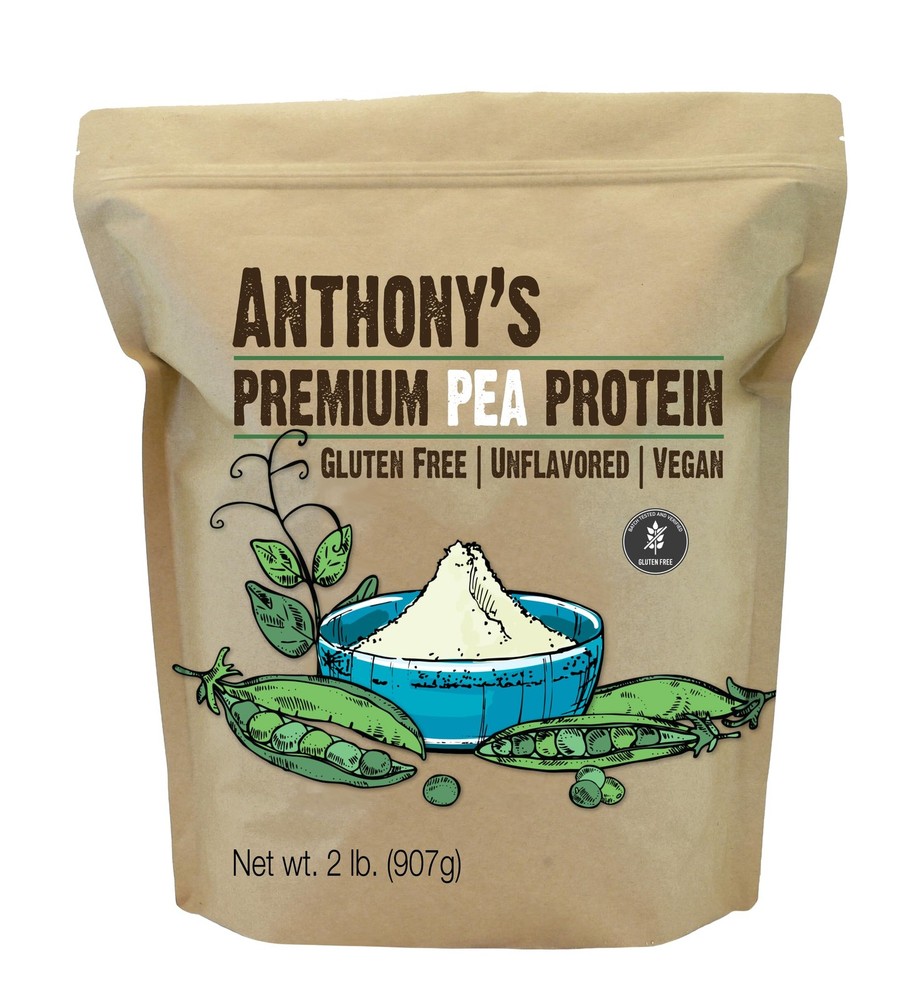 Anthony’s Premium Pea Protein, 2 lb, Plant Based, Gluten Free, Unflavored, Ve…