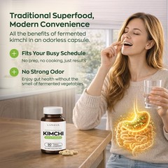 Lunava Kimchi Capsules Fermented Kimchi Superfood Supplement Gut Health