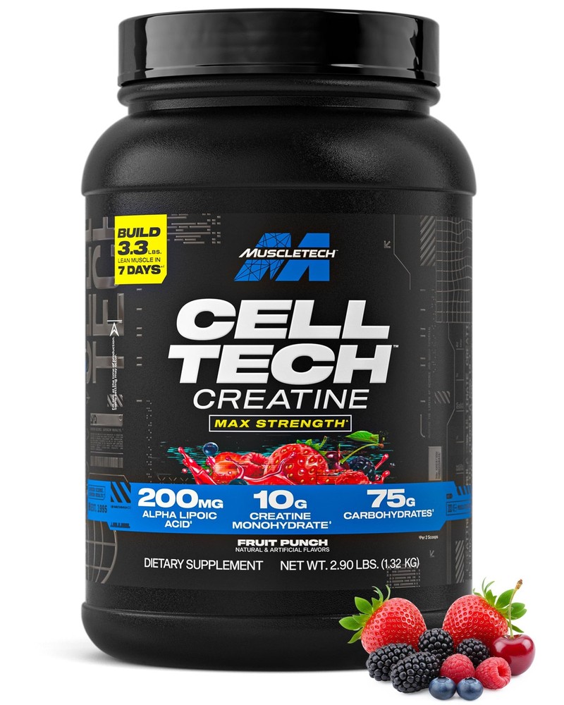 MuscleTech Creatine Monohydrate Powder Cell-Tech 3 Pound (Pack of 1), White