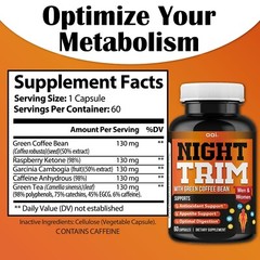 Night Time Fat Burner for Weight Loss Support Appetite Suppressant, Carb Blocker