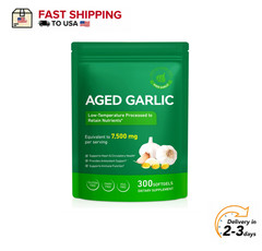 Odorless Aged Garlic Extract 7500mg Heart Immune Support Supplement 300 Softgels