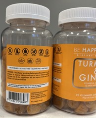 2X Be Happy Be You “Turmeric & Ginger” Antioxidant Anti-Inflammatory 90 Gummies