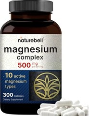 NatureBell Magnesium Complex Supplement 500mg, 300 300 Count (Pack of 1)