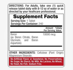 Boron 10mg Supplement240 Vegetarian Capsules Immune Bone Joints Strength Lab New