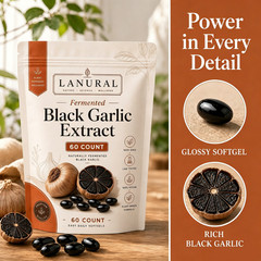 Lanural Fermented Black Garlic, Odorless Capsules, 60 Count