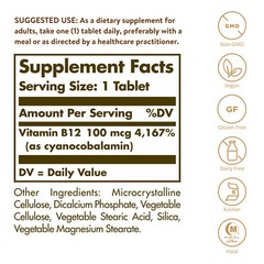 Solgar Vitamin B12 100 mcg 100 Tablets