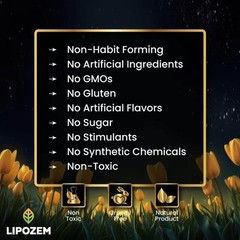 Lipozem – 100% Organic Ingredients – 2 Caps Daily – Powerful BHB Blend – Supplem
