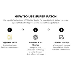 Super Patch FOCUS Concentration Patches 30-Pack Drug-Free No Stimulants Study