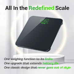 Digital Bathroom Scale 400lb LED Display Tempered Glass Accurate Body Weight