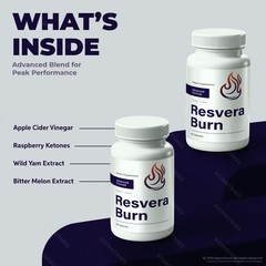 ResveraBurn Capsules, Resvera Burn Advanced Weight Loss, Fat Burner Formula 60ct