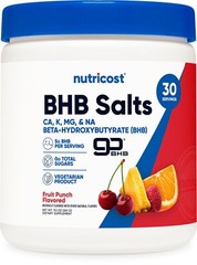Nutricost BHB Salts Drink Mix (30 Servings, Fruit Punch Flavored)