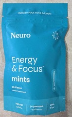 Neuro Energy & Focus mints Energy Supplement w/ L-Theanine & VB 90ct NEW, SEALED