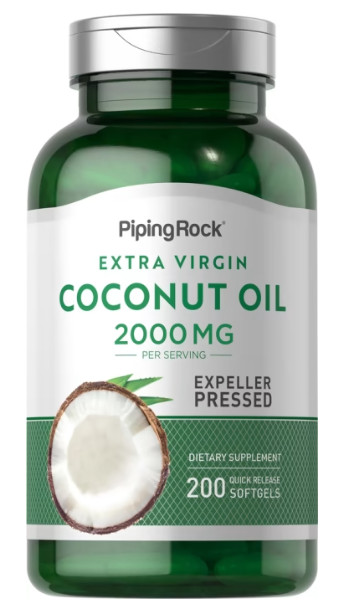 Coconut Oil (Extra Virgin) 2000 mg (per serving), 200 Quick Release Softgels
