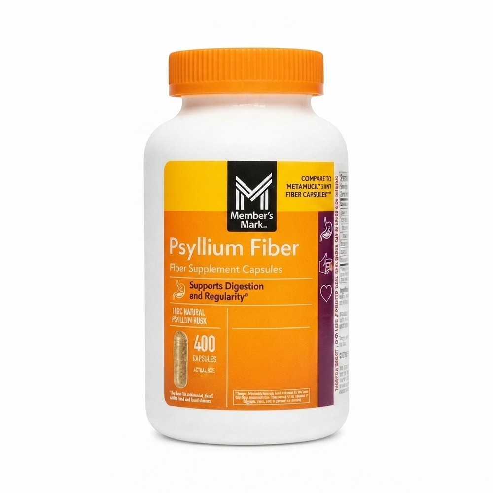 Member’s Mark Psyllium Husk Fiber Capsules 400 Count Digestive Health