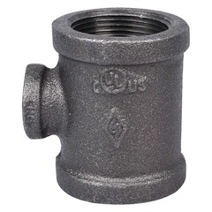 ProSource B130R 32X15 Pipe Tee, 1/2 x 1-1/4 in, Threaded, Malleable Iron, SCH 40