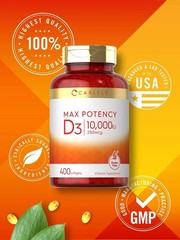 Carlyle Vitamin D 10000 IU 400 Softgels | Value Size | Max Potency | Non-GMO, Gl