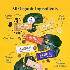 ALOHA Organic Plant Based Protein Bars Sampler Pack 12 Bars Vegan No Stevia, USA