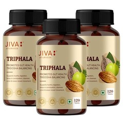 Jiva Ayurveda Triphala Tablets 120 Count Supports Healthy Digestion 3 Pack