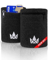Wrist Wallets for Jogging, Cycling & Walking – 2 Pack Zippered Pouch
