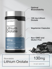 HORBAACH LITHIUM OROTATE 130mg Brain Memory Nerve Mood Stress Support 180 Caps