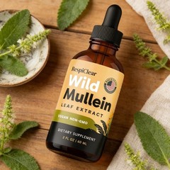 RESPICLEAR All-Natural Mullein Drops with Ginger & Lemon for Lung Cleanse