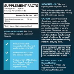 DHEA 50mg Per Serving Supplement for Hormone Balance Supports Energy for Men…