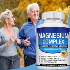 Magnesium Complex 8 Elemental Magnesium Supplement 1000mg Non-GMO 90 Capsules
