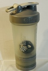BlenderBottle ProStak 16oz. Shaker Bottle with 3 Pill Organizers and Storage.