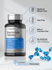Electrolyte Tablets | 200 Count | Vegetarian, Non-GMO | by Horbaach